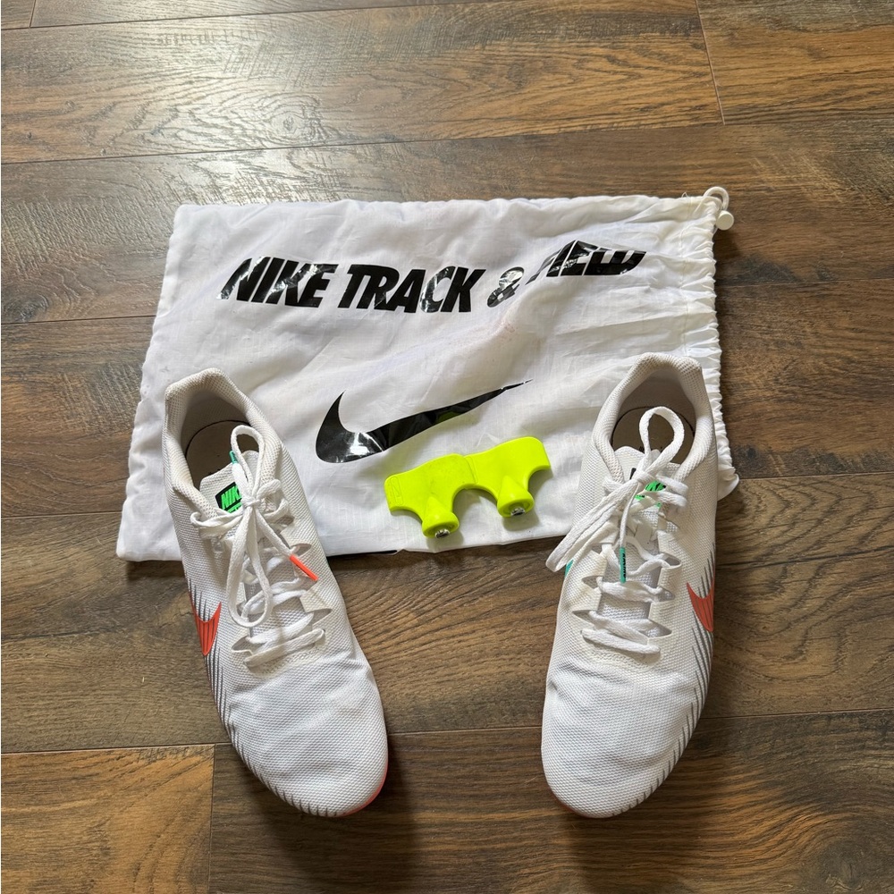 Nike White and Orange Track Shoes